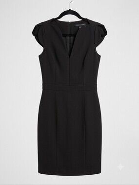 French Connection Black Fitted sheath bodycon dress Sz 4